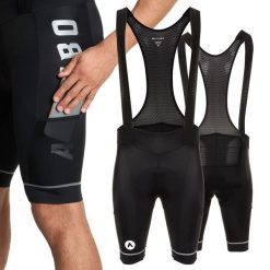 Spodenki rowerowe męskie ATTABO Kirun Pro Bib Shorts Cargo. Czarne szorty sportowe męskie ATTABO, bez wzorów, sportowe. Za 149.99 zł.