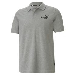 Męska koszulka polo z piki Essentials PUMA Medium Gray Heather. Szare koszulki polo męskie Puma, m, bez wzorów, z bawełny, eleganckie, bez kołnierzyka, bez ramiączek. Za 170.00 zł.