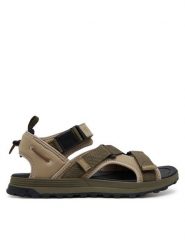 Clarks Sandały ATL Trek Tide 26181522 Beżowy. Brązowe sandały męskie Clarks, z materiału, bez zapięcia. Za 289.99 zł.