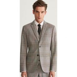Marynarka garniturowa w kratę super slim fit - Jasny szar. Szare marynarki męskie Reserved. Za 329.99 zł.