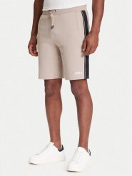 Guess Szorty sportowe Z4RD04 KB3P2 Beżowy Regular Fit. Brązowe szorty sportowe męskie Guess, z aplikacjami, z syntetyku, sportowe. Za 179.99 zł.
