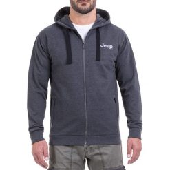 Bluza w kolorze antracytowym. Szare bluzy rozpinane męskie Jeep, m, bez wzorów, bez ramiączek, bez kaptura. W wyprzedaży za 124.95 zł.