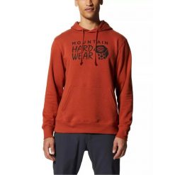 Bluza turystyczna męska MHW Logo Pullover Hoody z kapturem. Brązowe bluzy nierozpinane męskie MOUNTAIN HARDWEAR, m, bez wzorów, z bawełny, z kapturem. W wyprzedaży za 299.00 zł.