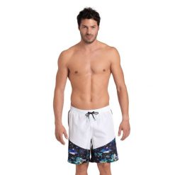 Spodenki sportowe bermudy unisex Arena Bermuda Fun Planet. Białe szorty sportowe męskie ARENA, bez wzorów, sportowe. Za 299.99 zł.