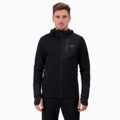 Kurtka męska z kapturem wodoodporna do biegania NEOTECH JACKET. Czarne kurtki męskie BODYCROSS, m, bez wzorów, z materiału, bez ramiączek, z kapturem. Za 640.99 zł.