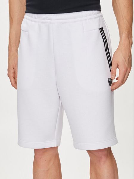 EA7 Emporio Armani Szorty sportowe 8NPS08 PJ4EZ 1100 Biały Regular Fit. Białe szorty męskie EA7 Emporio Armani, bez wzorów, z syntetyku, sportowe. Za 329.99 zł.