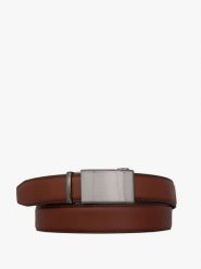 Brązowy pasek ze skóry licowej. Brązowe paski męskie Ryłko, bez wzorów, ze skóry, klasyczne. Za 129.99 zł.