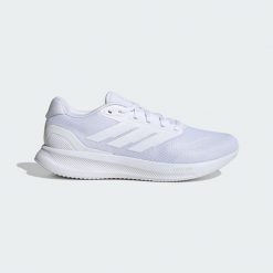 Buty Runfalcon 5 Wide Running. Białe buty do biegania męskie ADIDAS, bez wzorów, bez zapięcia, do biegania. Za 259.00 zł.
