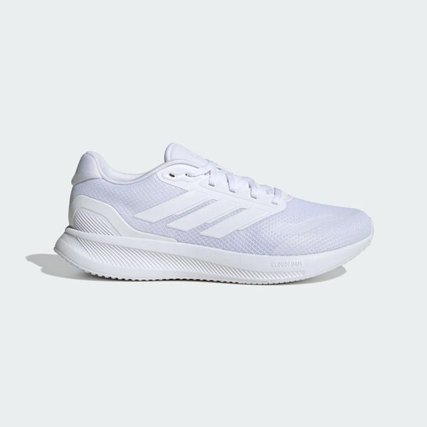 Buty Runfalcon 5 Wide Running. Białe buty do biegania męskie ADIDAS, bez wzorów, bez zapięcia, do biegania. W wyprzedaży za 194.25 zł.
