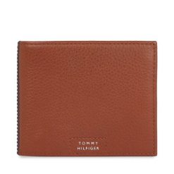Portfel Tommy Hilfiger. Brązowe portfele męskie Tommy Hilfiger, bez wzorów. Za 279.99 zł.