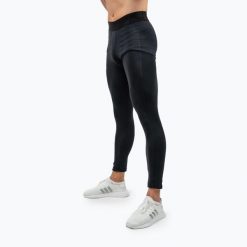 Legginsy NEBBIA Elevated. Czarne legginsy męskie Nebbia, bez wzorów, na fitness i siłownię. Za 299.99 zł.