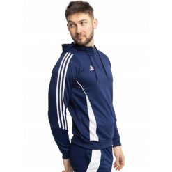 Adidas bluza męska sportowa hoodie Tiro 24 roz. M. Niebieskie bluzy z kapturem męskie ADIDAS, m, bez wzorów, z kapturem. Za 169.00 zł.