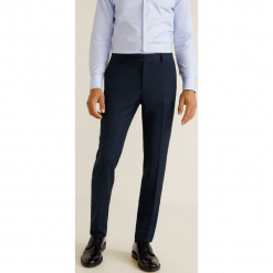 Mango Man - Spodnie Brasilia. Szare eleganckie spodnie męskie Mango Man, z haftami, z bawełny, eleganckie. Za 199.90 zł.