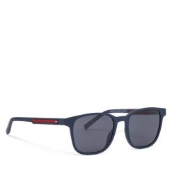Okulary przeciwsłoneczne Tommy Hilfiger. Niebieskie okulary przeciwsłoneczne męskie Tommy Hilfiger, bez wzorów. Za 479.99 zł.