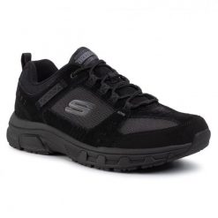 Buty sportowe męskie Skechers Oak Canyon. Czarne buty trekkingowe męskie Skechers, bez wzorów, bez zapięcia. Za 590.00 zł.