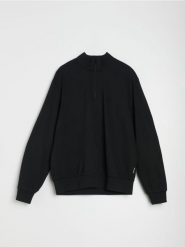 Bluza basic - czarny. Czarne bluzy nierozpinane męskie Sinsay, l, bez wzorów, bez ramiączek, bez kaptura. Za 49.99 zł.