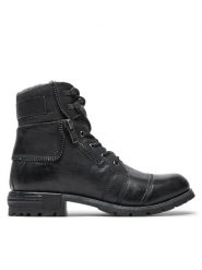 Bugatti Kozaki 325611 Czarny. Czarne buty zimowe męskie Bugatti, bez wzorów, ze skóry, bez obcasa, bez zapięcia. Za 339.99 zł.