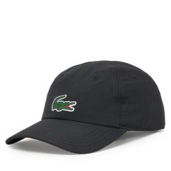 Czapka z daszkiem Lacoste. Czarne czapki męskie Lacoste, bez wzorów. Za 249.99 zł.
