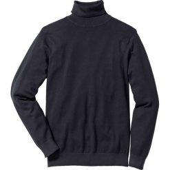 Sweter z golfem Regular Fit bonprix czarny. Czarne swetry męskie bonprix, bez wzorów, z dzianiny, klasyczne, bez kołnierzyka, bez ramiączek. Za 74.99 zł.