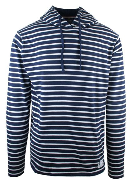 Lekka i Cienka Bluza z Kapturem (Kangurka) - Pako Jeans - Granatowa w Prążek. Niebieskie bluzy nierozpinane męskie Pako Jeans, l, bez wzorów, z bawełny, z kapturem. Za 169.00 zł.