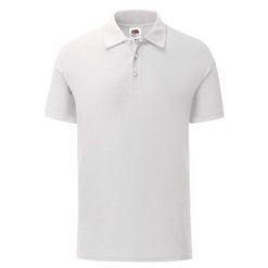 Koszulka Polo Męska Dopasowana. Białe koszulki polo męskie Fruit of the Loom, m, bez wzorów, bez kołnierzyka, bez ramiączek. Za 52.99 zł.