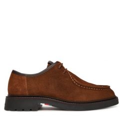 Półbuty Tommy Hilfiger. Brązowe codzienne półbuty męskie Tommy Hilfiger, bez wzorów, bez obcasa, bez zapięcia. Za 449.99 zł.