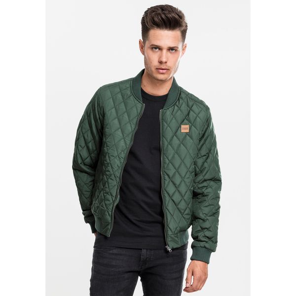 Parka Urban Classic diamond nylon. Zielone parki męskie Urban Classics, na zimę, m, bez wzorów, z nylonu, bez kaptura. Za 266.00 zł.