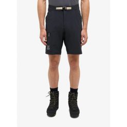 Spodenki turystyczne męskie Haglofs Lizard Softshell Shorts. Czarne szorty sportowe męskie Haglöfs, bez wzorów, z softshellu, sportowe. Za 324.99 zł.