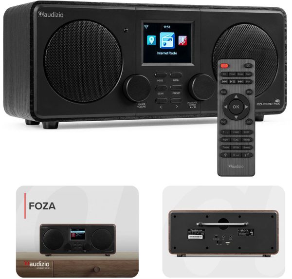 Radio internetowe Foza WiFi Stereo z DAB+ czarne Audizio one size. Czarne radia Audizio. Za 444.00 zł.