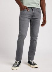 MESKIE SPODNIE LEE LUKE OFF THE GRID GREY 112350153. Szare jeansy męskie Lee, bez wzorów, z jeansu. Za 219.99 zł.