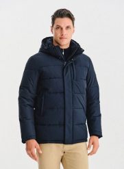 PAKO LORENTE – Granatowa pikowana kurtka męska. Kurtki męskie Pako Lorente, na zimę, m, bez wzorów, z poliesteru, bez ramiączek. Za 349.99 zł.