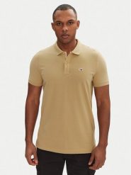 Tommy Jeans Polo DM0DM20676 Beżowy Slim Fit. Brązowe koszulki polo męskie Tommy Jeans, l, bez wzorów, z bawełny, bez kołnierzyka, bez ramiączek. Za 169.99 zł.