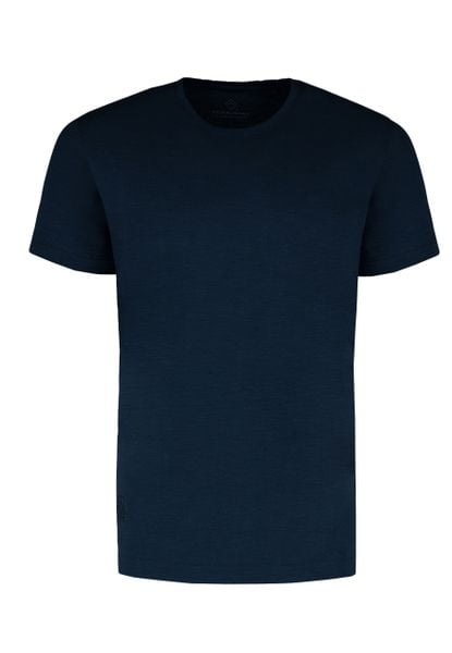 Gładka koszulka z TM-MODE. Niebieskie t-shirty męskie Volcano, l, bez wzorów, z bawełny, bez kołnierzyka, bez ramiączek. Za 69.99 zł.