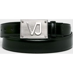 Versace Jeans - Pasek skórzany. Czarne paski męskie Versace Jeans, bez wzorów, z jeansu. W wyprzedaży za 249.90 zł.