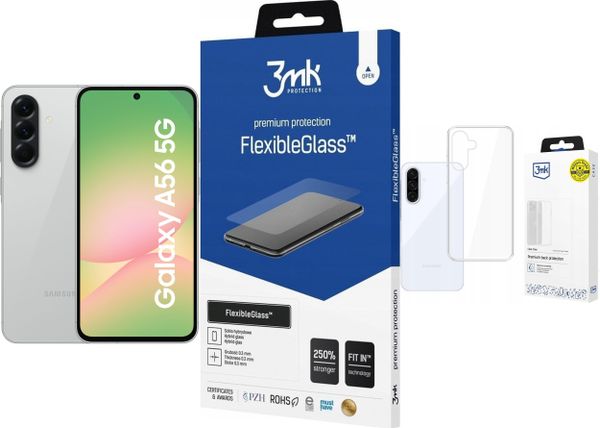 Smartfon Samsung Galaxy A56 5G 8/256GB Szary (SM-A566BZACEUE) + FlexibleGlass + Etui Clear Case. Szare smartfony SAMSUNG. Za 1,642.00 zł.