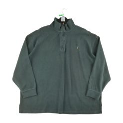 Second life - Męski czarny sweter z zamkiem - Stan bardzo dobry. Czarne swetry męskie Ralph Lauren, bez wzorów, sportowe, bez kołnierzyka, bez ramiączek. Za 253.76 zł.