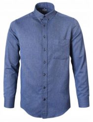 Casualowa Koszula, Kołnierzyk Button Down - Pako Jeans - Granat, Jodełka. Niebieskie koszule męskie Pako Jeans, na lato, l, bez wzorów, z bawełny, bez kołnierzyka, bez ramiączek. Za 185.00 zł.