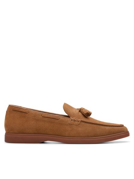 Clarks Mokasyny Torford Tassel 26180333 Brązowy. Brązowe mokasyny męskie Clarks, ze skóry, bez zapięcia. Za 289.99 zł.