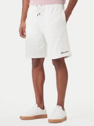 Guess Jeans Szorty sportowe M6GD49 KCPR1 Biały Regular Fit. Białe szorty sportowe męskie Guess Jeans, z aplikacjami, z bawełny, sportowe. Za 299.99 zł.