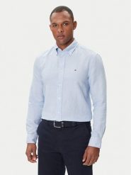 Tommy Hilfiger Koszula MW0MW40704 Błękitny Regular Fit. Niebieskie koszule męskie Tommy Hilfiger, l, bez wzorów, z bawełny, bez kołnierzyka, bez ramiączek. Za 269.99 zł.