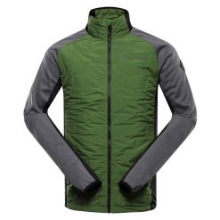 Bluza męska sportowa z wełną merino Alpine Pro Jorw. Zielone bluzy nierozpinane męskie Alpine Pro, m, bez wzorów, z wełny, sportowe, bez ramiączek, bez kaptura. W wyprzedaży za 229.00 zł.