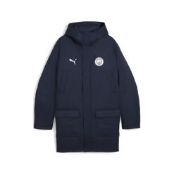 Męska zimowa kurtka treningowa Manchester City PUMA. Niebieskie kurtki męskie Puma, na zimę, l, bez wzorów, sportowe, bez ramiączek, bez kaptura. Za 699.00 zł.