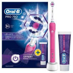 Szczoteczka elektryczna Braun Oral-B D16.513.UX (PRO 750) Pink + pasta 75ml. Różowe szczoteczki elektryczne BRAUN. Za 123.58 zł.