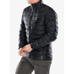 Kurtka puchowa męska Haglofs L.I.M Down Jacket. Czarne kurtki męskie Haglöfs, l, bez wzorów, z puchu, sportowe, bez ramiączek, bez kaptura. W wyprzedaży za 981.85 zł.
