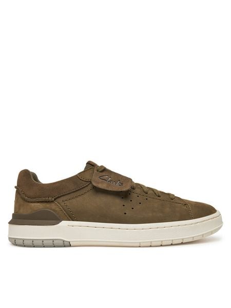 Clarks Sneakersy Courtlite2 Run 26181324 Khaki. Brązowe buty do biegania męskie Clarks, bez wzorów, z nubiku, bez zapięcia. Za 249.99 zł.