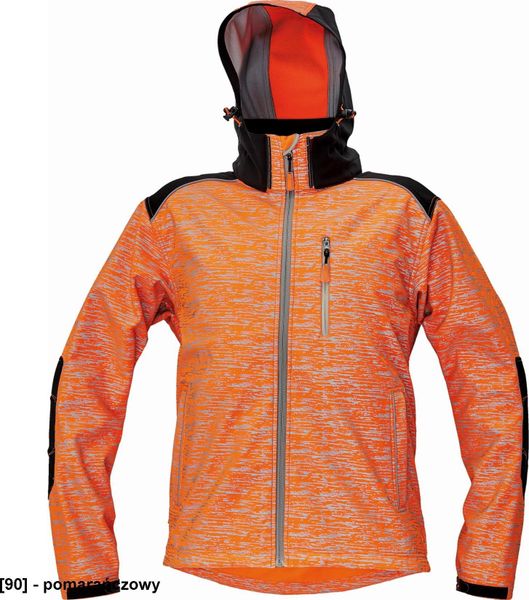 CERVA KNOXFIELD PRINTED - męska kurtka softshellowa z odblaskowym zadrukiem - pomarańczowy XXL. Brązowe kurtki męskie CERVA, m, bez wzorów, bez ramiączek, bez kaptura. Za 213.96 zł.