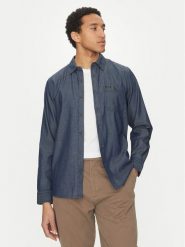 Guess Koszula jeansowa M5GH13 D5NN0 Granatowy Regular Fit. Niebieskie koszule męskie Guess, m, z aplikacjami, z bawełny, bez kołnierzyka, bez ramiączek. Za 249.99 zł.