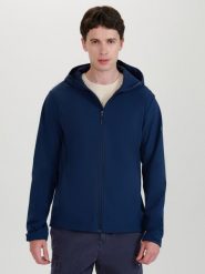 4F Kurtka softshell wiatroodporna membrana 5000 męska - granatowa XL. Niebieskie kurtki softshell męskie 4f, m, bez wzorów, z dzianiny, z kapturem, windstopper. W wyprzedaży za 199.99 zł.