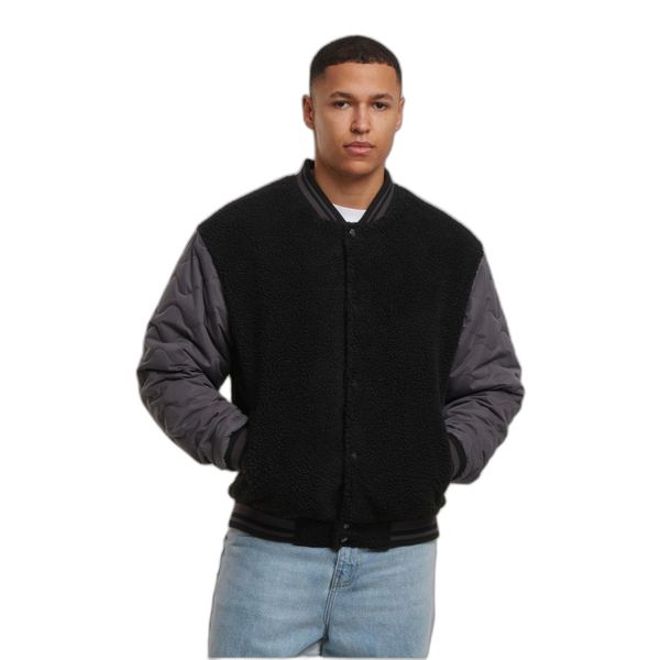 Kurtka Urban Classics Teddy. Czarne kurtki męskie Urban Classics, l, bez wzorów, bez ramiączek, bez kaptura. W wyprzedaży za 292.50 zł.