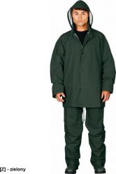 Kurtka męska R.E.I.S. KPLPU - Wysokiej jakości komplet przeciwdeszczowy z elastycznego materiału o wysokiej wytrzymałości - zielony 4XL. Zielone kurtki męskie R.E.I.S., m, bez wzorów, bez ramiączek, bez kaptura. Za 165.33 zł.